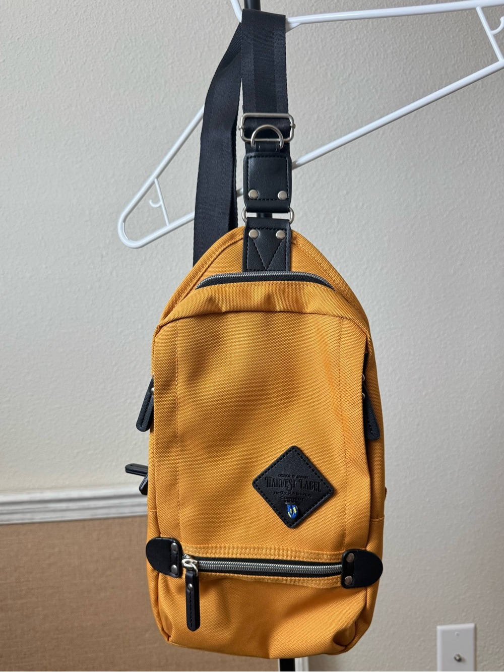 Harvest Label Men's Mustard Crossbody Sling Bag